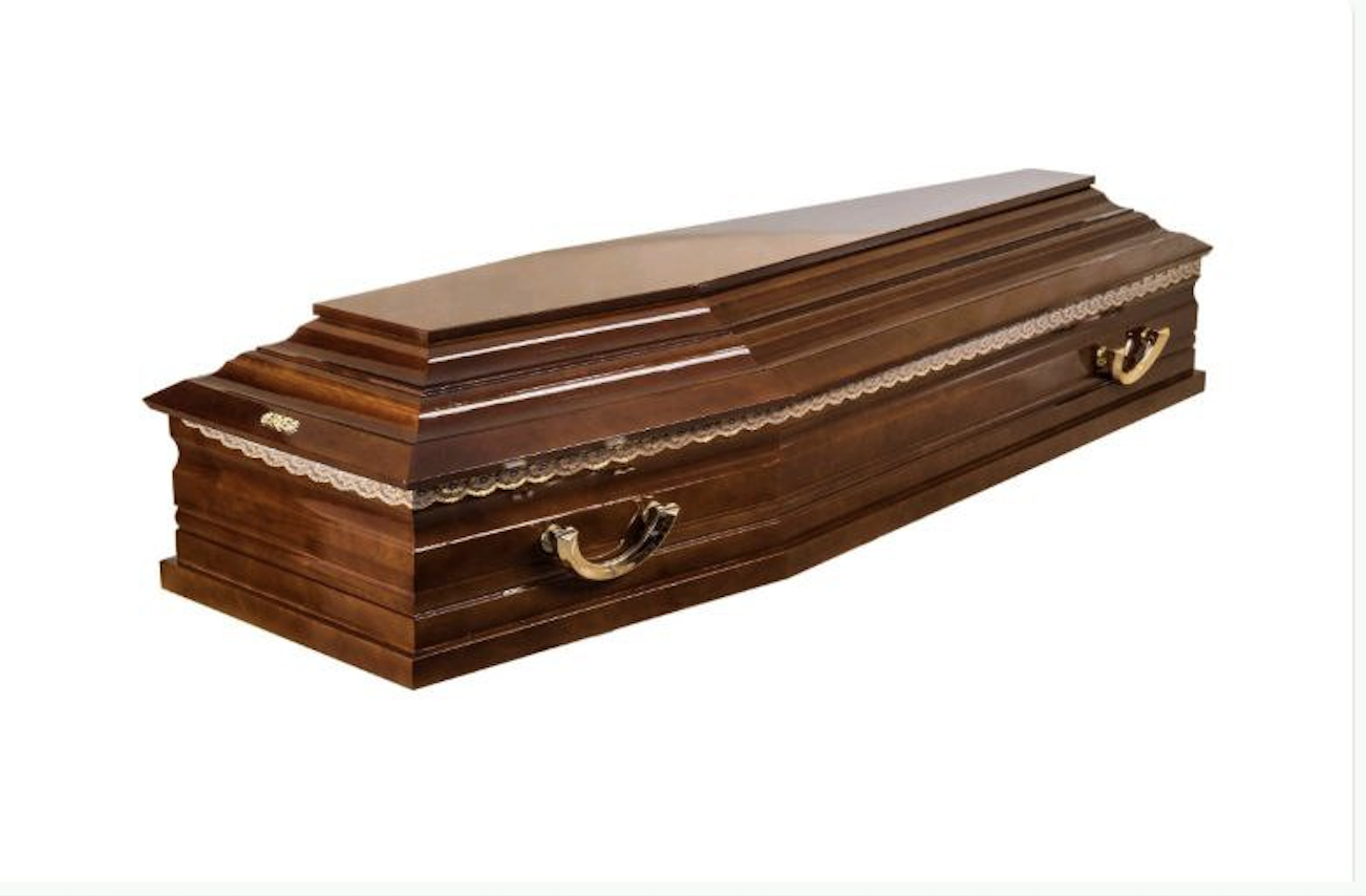 Гроб социальный, бархат, прямоугольный