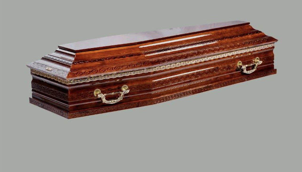 Гроб социальный, бархат, прямоугольный