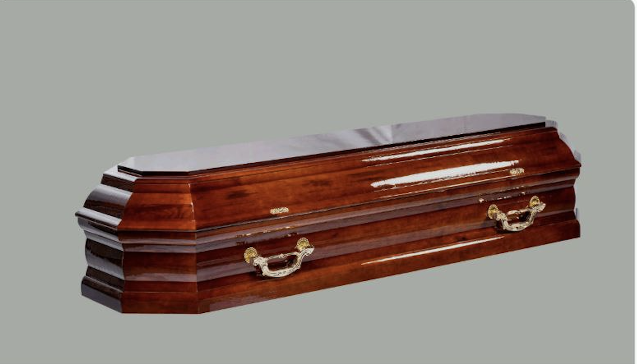 Гроб социальный, бархат, прямоугольный