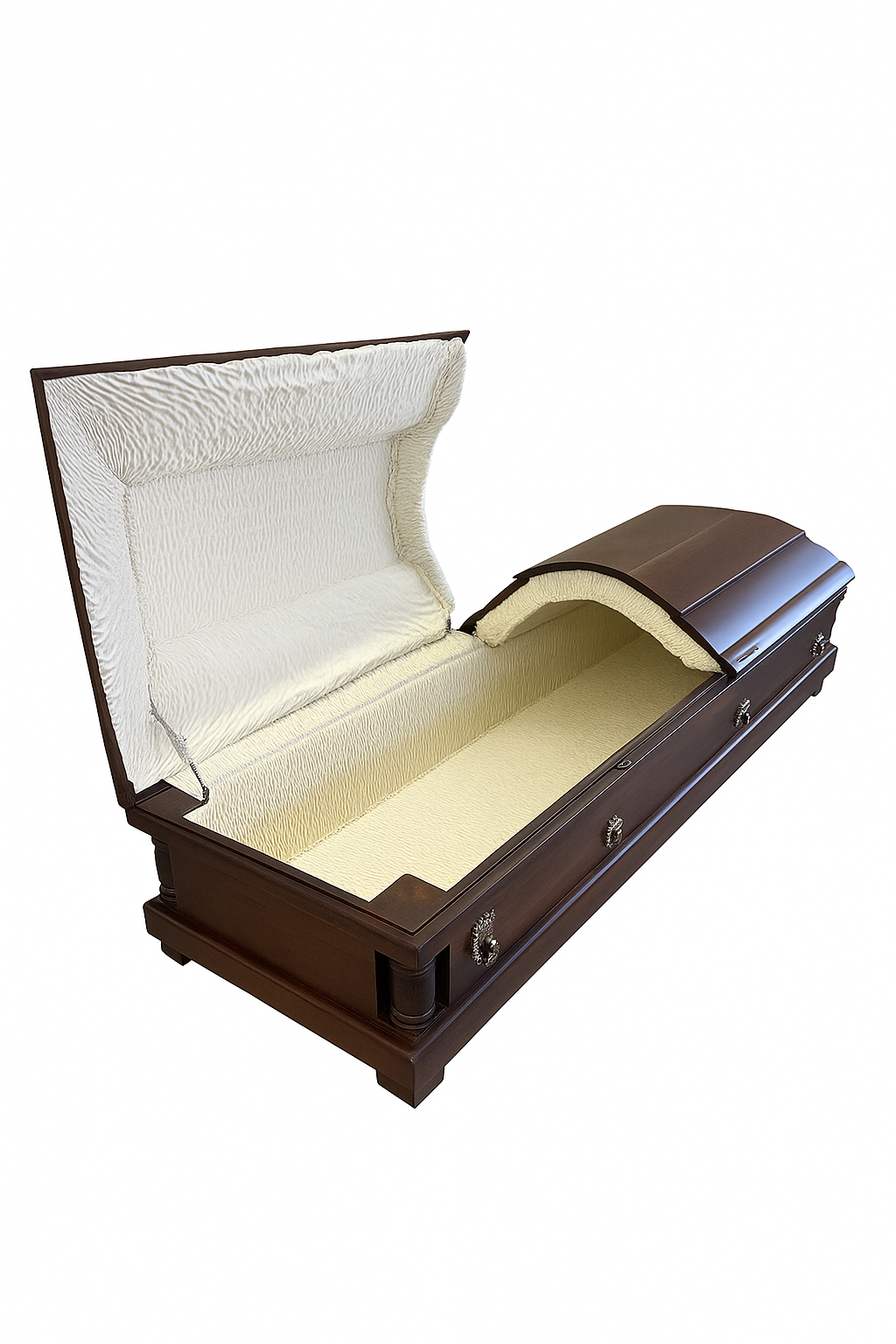 Гроб социальный, бархат, прямоугольный