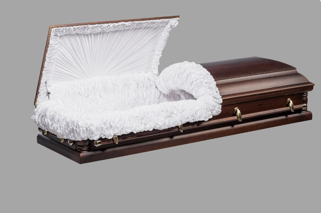 Гроб социальный, бархат, прямоугольный