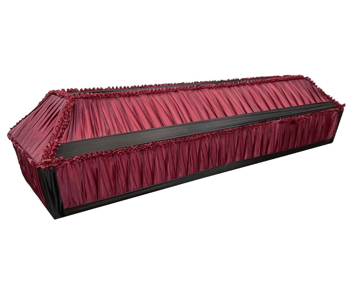 Гроб социальный, бархат, прямоугольный