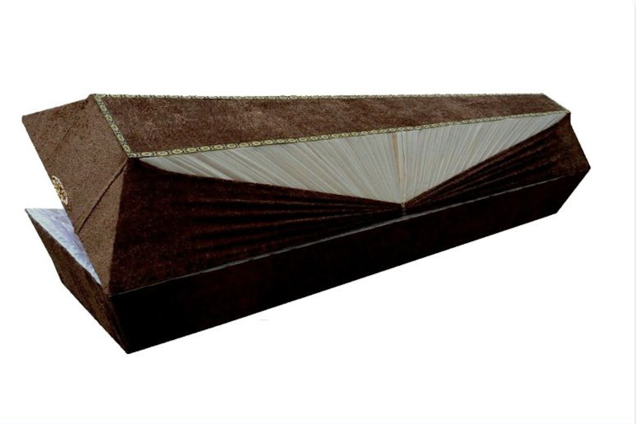 Гроб социальный, бархат, прямоугольный