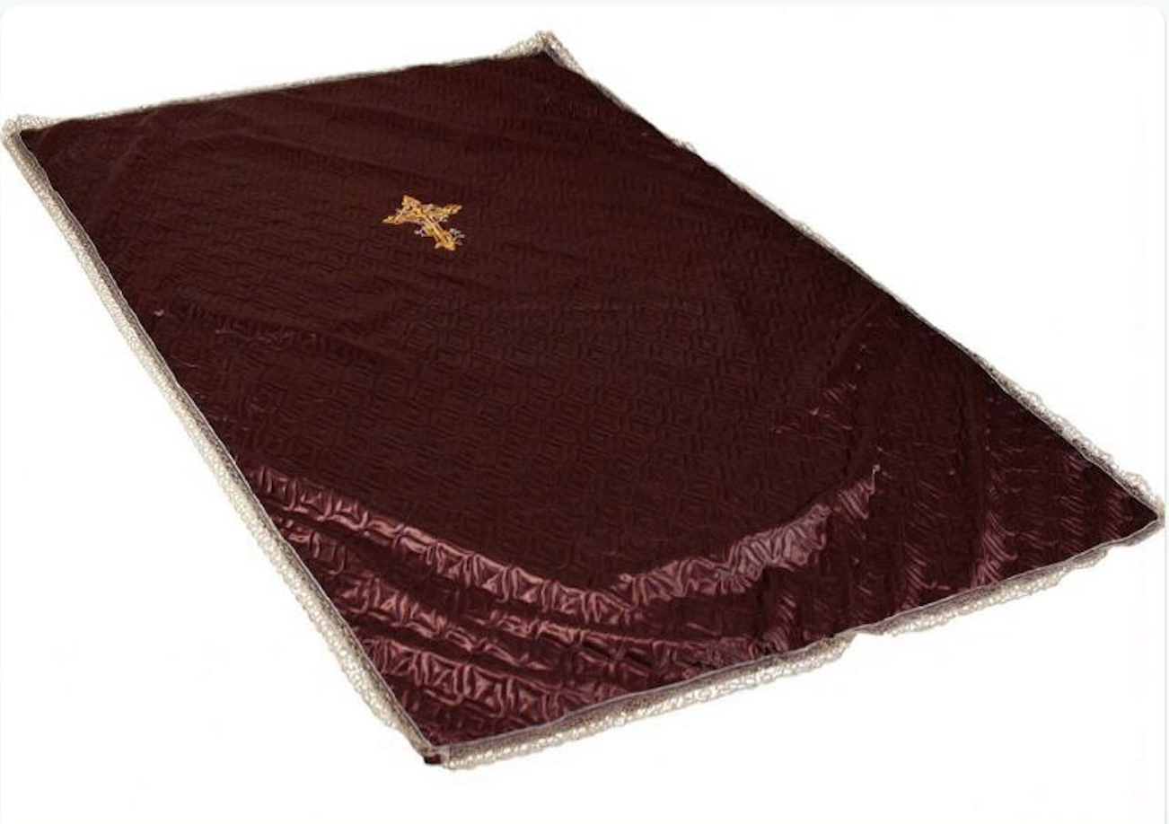 Гроб социальный, бархат, прямоугольный